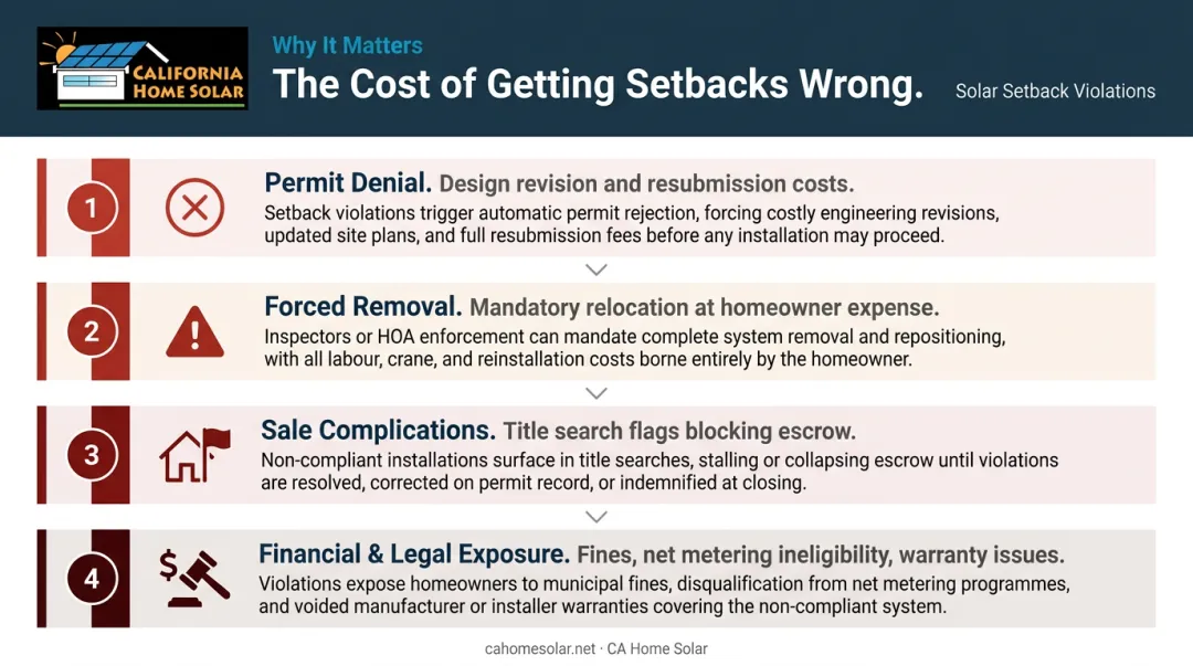 Four consequences of ground-mount solar setback violations from permitting through long-term impacts