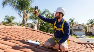 CA Home Solar consultant performing rooftop site assessment for solar panel placement