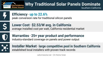 Four key advantages of traditional solar panels efficiency cost warranty and installer market