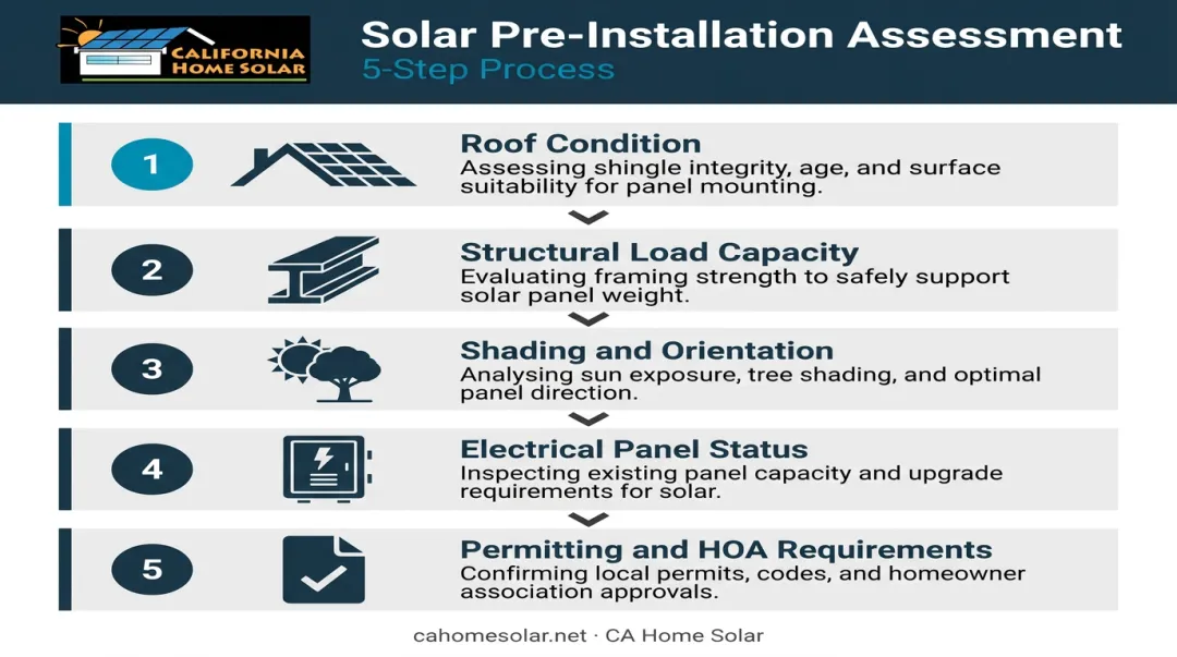 5-step solar pre-installation assessment process for older homes checklist