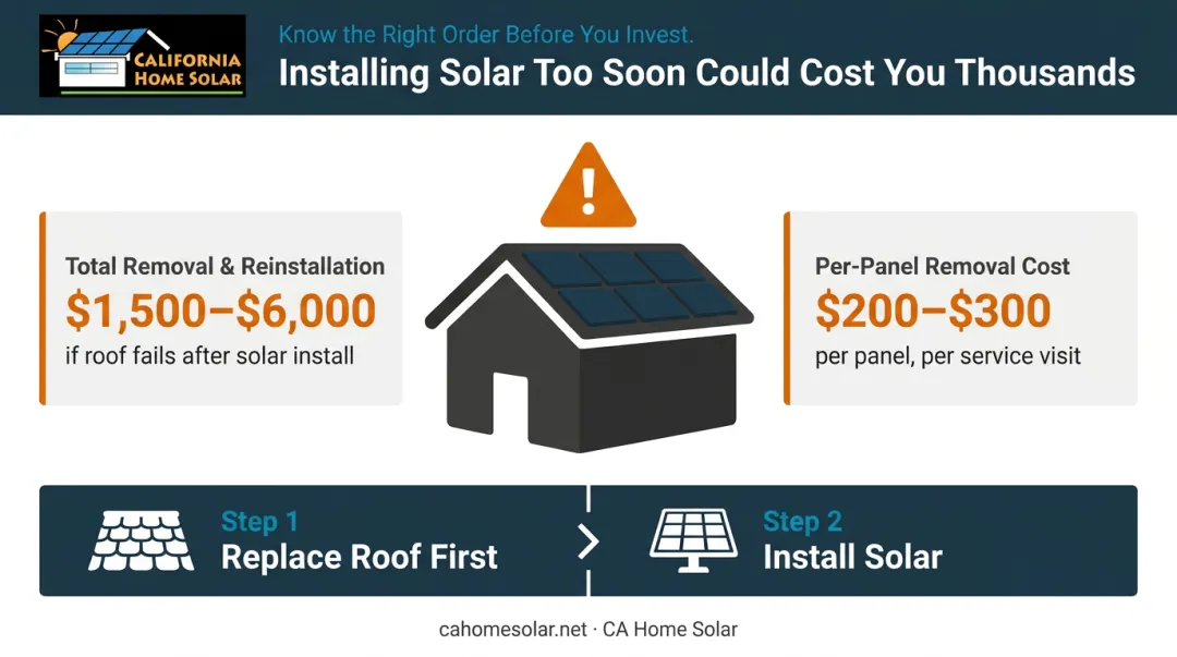 Solar panel removal reinstallation cost breakdown infographic showing dollar amounts per panel