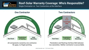Roof solar interface accountability gap comparison single versus dual contractor warranty coverage