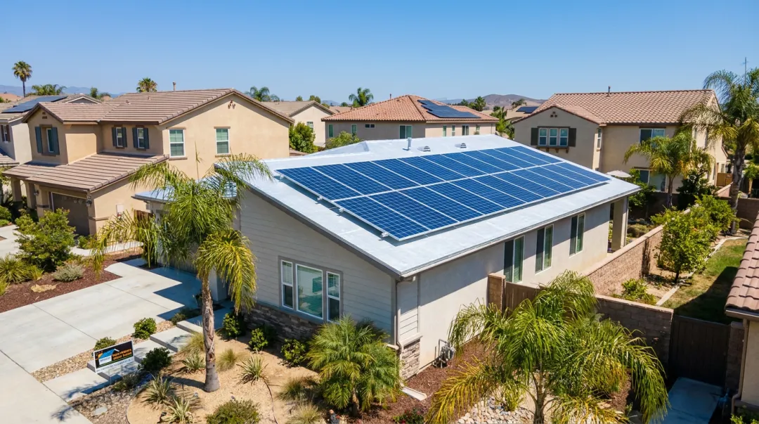 CA Home Solar cool roof and solar panel installation on Southern California residential home