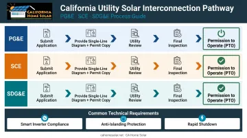 California utility solar interconnection process PG&amp;E SCE SDG&amp;E Permission to Operate steps