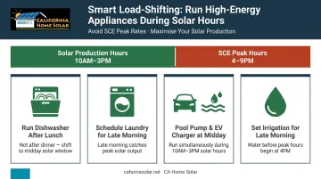 Four-step load shifting strategy moving appliances out of 4 to 9 PM peak hours