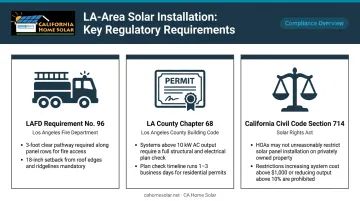 Los Angeles solar installation regulatory requirements LAFD fire clearance and HOA rules