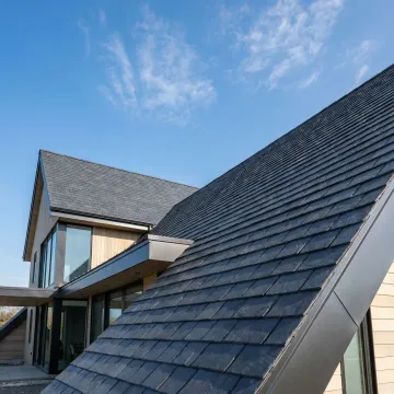 Modern remodeled roof with energy-efficient materials on Orange County home