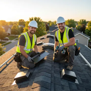 Energy-efficient roof installation showcasing modern materials and professional workmanship