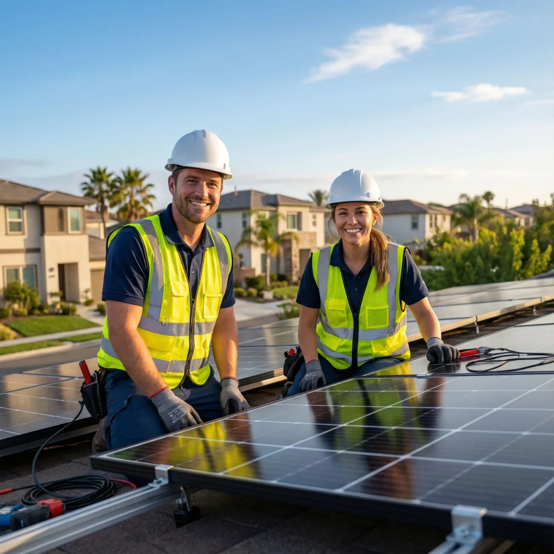 Professional solar panel installation on residential home in Inglewood