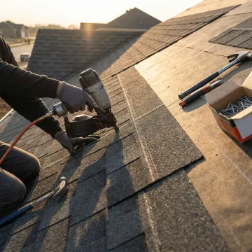 Close-up of premium roofing materials and professional installation techniques