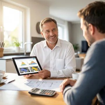 Custom solar panel system design consultation with homeowner