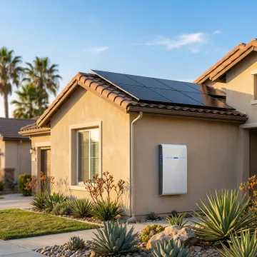 Modern home with solar battery storage system installed in Los Angeles