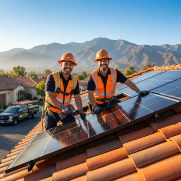 Professional solar panel installation on residential home in Rancho Cucamonga