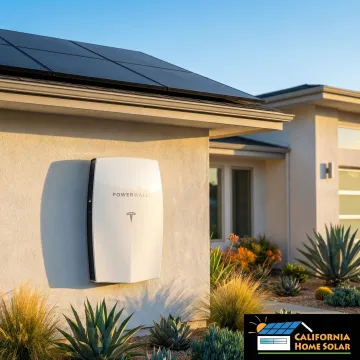 Tesla Powerwall battery system installed on home exterior wall in Los Angeles residential property