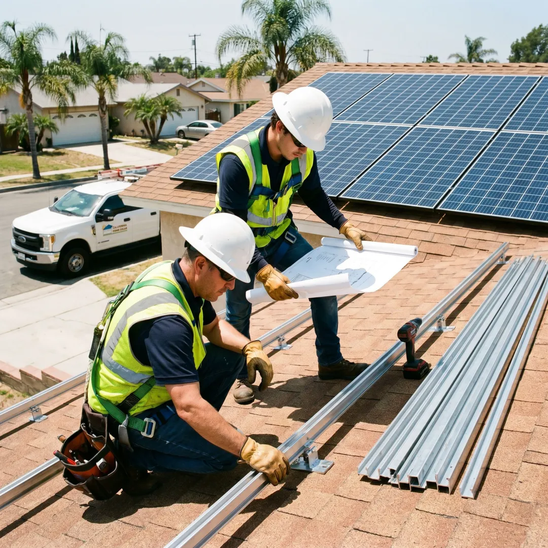 Solar installers planning a rooftop project