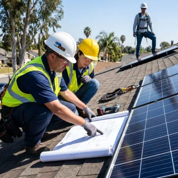 Solar roof installation process in progress