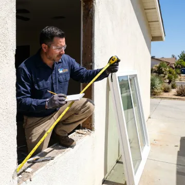 Installer measuring replacement window opening