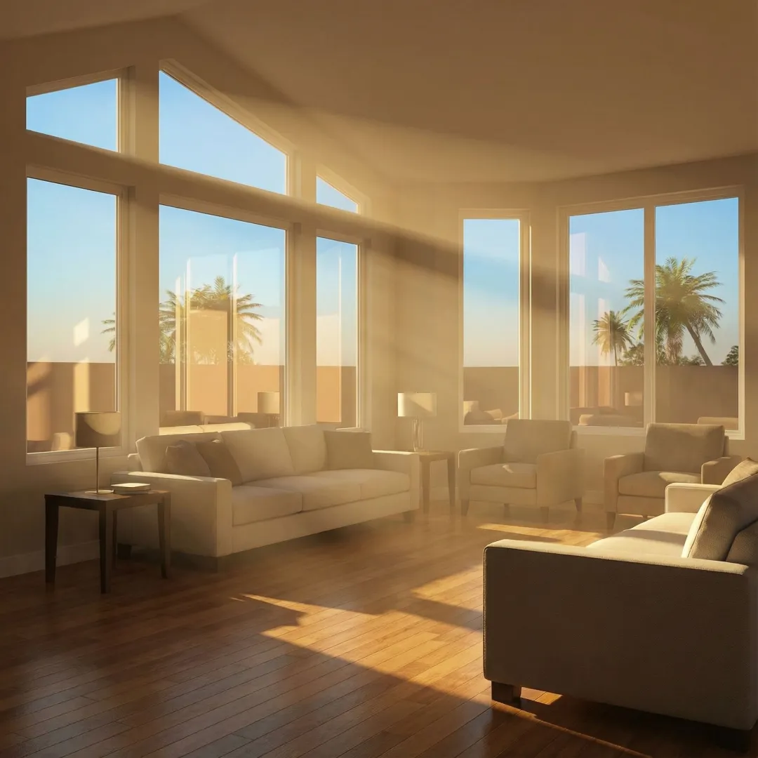 Modern energy-efficient windows installed in contemporary Glendale home interior