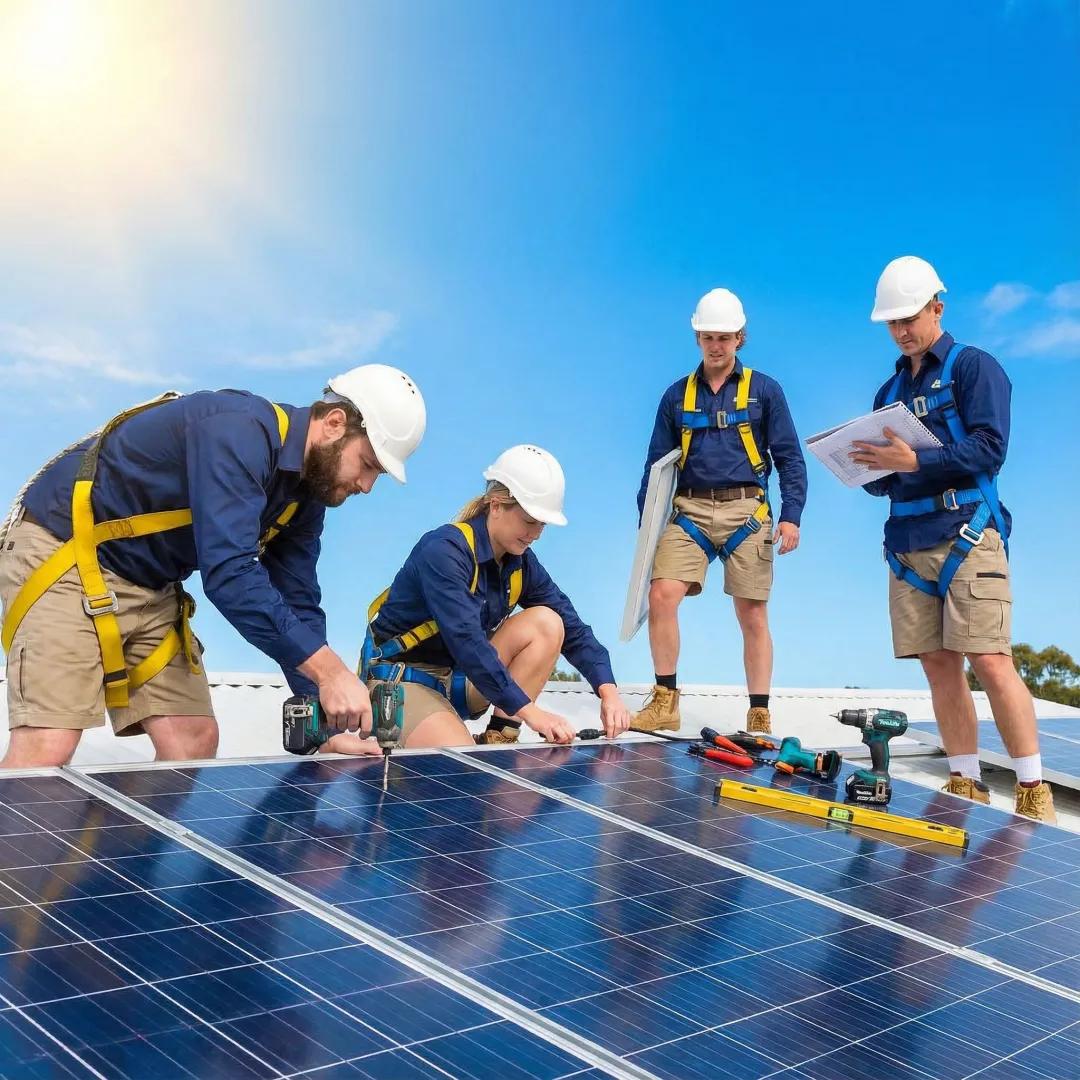 Professional solar panel installation on Garden Grove home roof