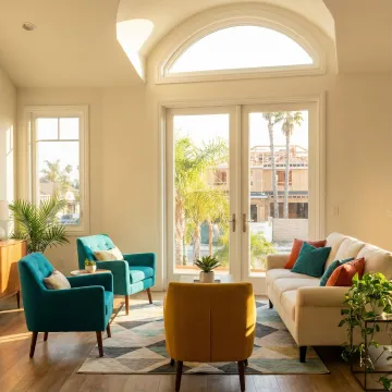 Modern energy-efficient windows installed in contemporary Fullerton home interior