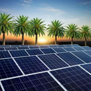 Modern solar panel array on Inglewood residential home