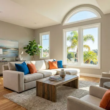 Energy-efficient windows with Low-E glass installed in Downey home showing improved comfort