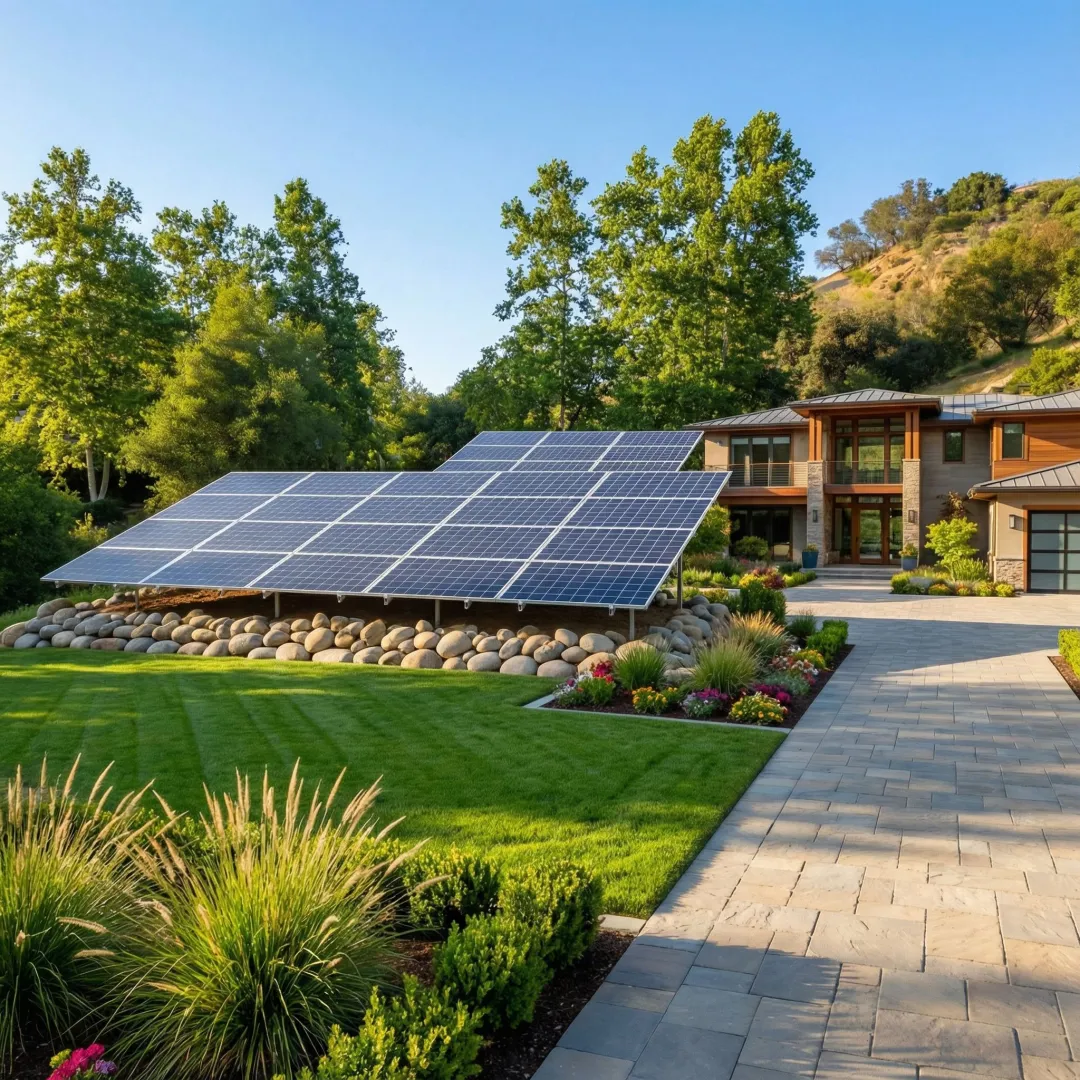 Ground mount solar panel installation in Inglewood residential property