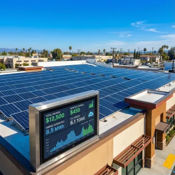 Commercial solar system generating clean energy for business