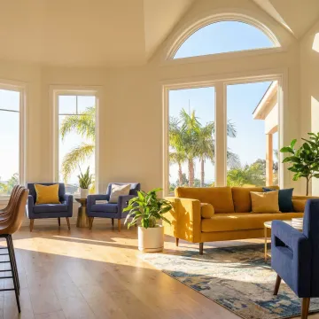 Modern energy-efficient windows installed in Southern California home showing improved comfort