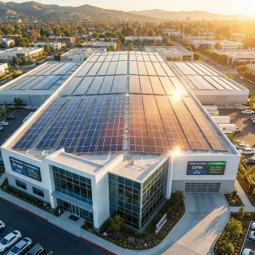 Modern commercial solar installation reducing business energy costs