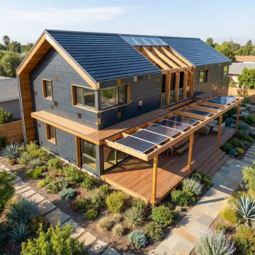 Modern Costa Mesa home with newly installed solar panel system