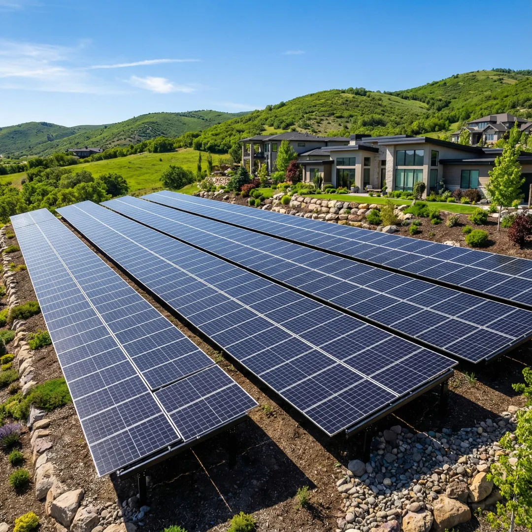Professional ground mount solar panel installation in Compton