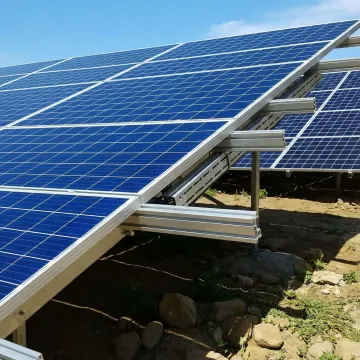 Ground-mounted solar panels with optimal sun exposure and ventilation