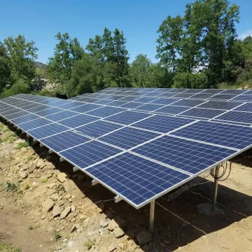 Ground mount solar panel system with optimal positioning for maximum energy output