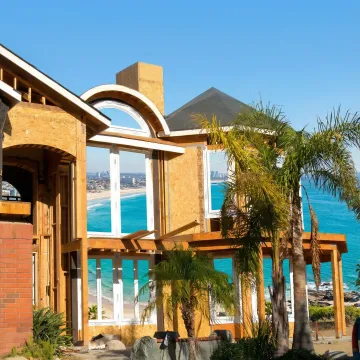 Beautiful energy-efficient windows installed in Long Beach home with ocean view