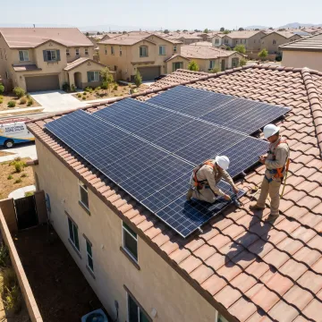 Residential solar panels installed on a Southern California home
