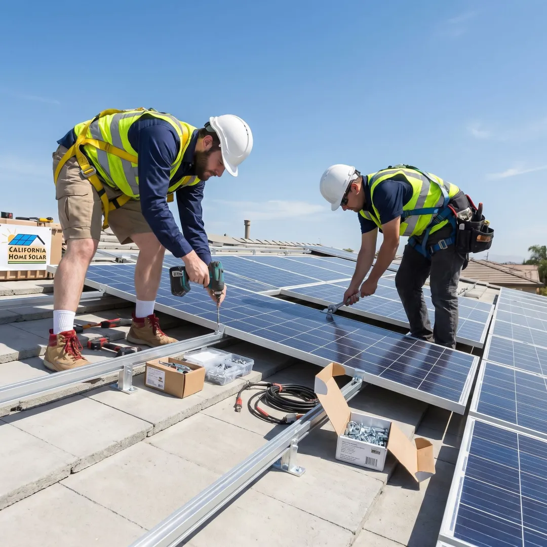 Roofing and solar installation on a home