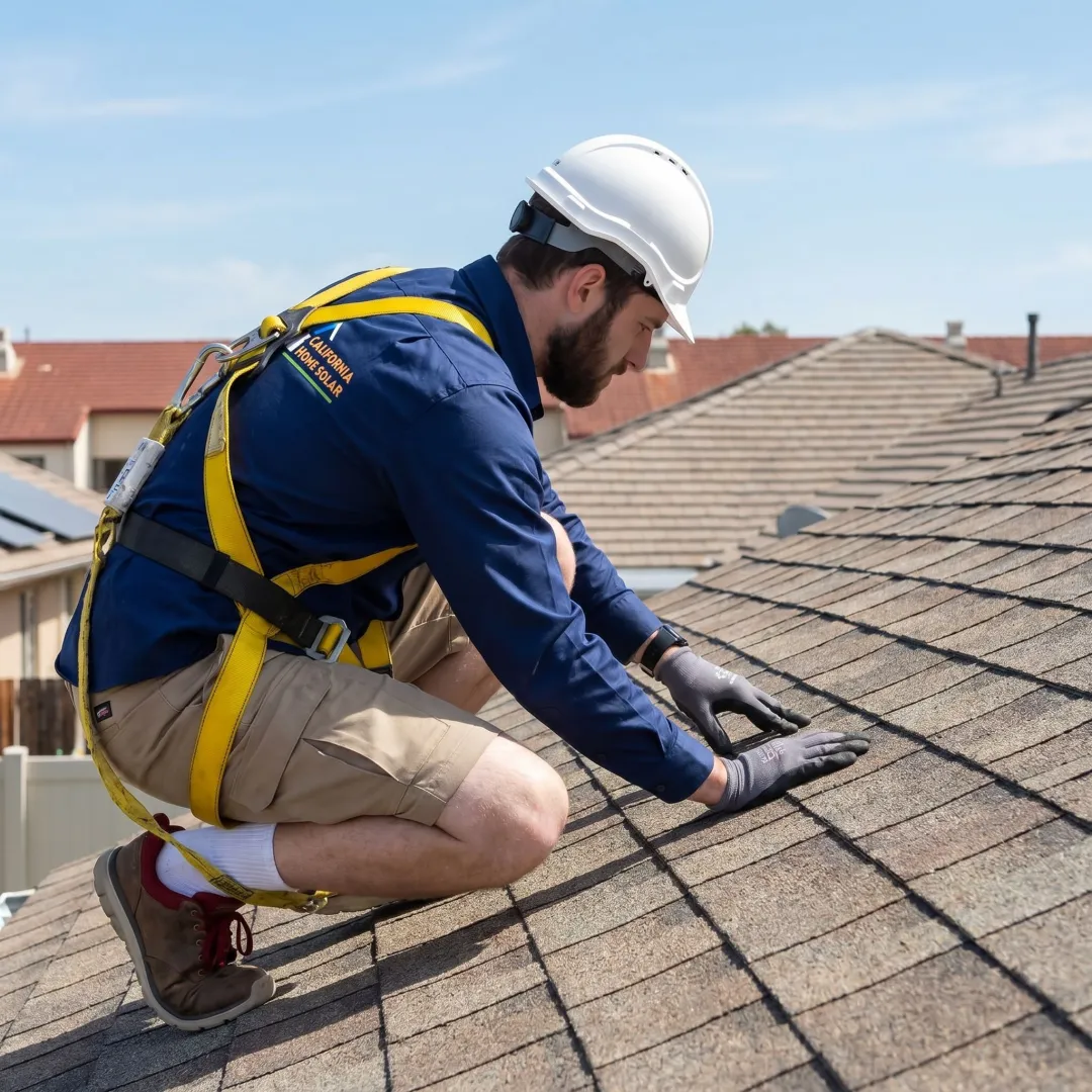 Roof inspection before solar installation