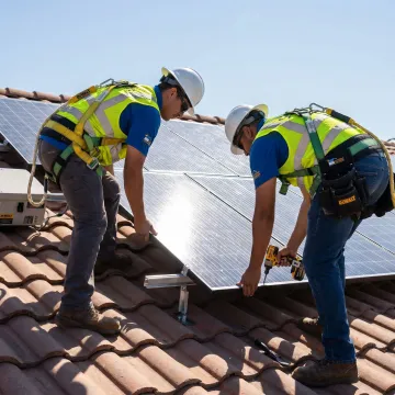 Residential solar panels installed on a California home