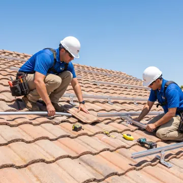 Solar panels installed on a prepared roof