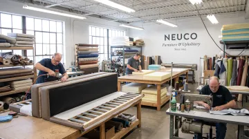 CallNeuco upholstery workroom crafting custom commercial banquette cushions