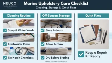 Boat seat cushion cleaning and off-season storage maintenance checklist