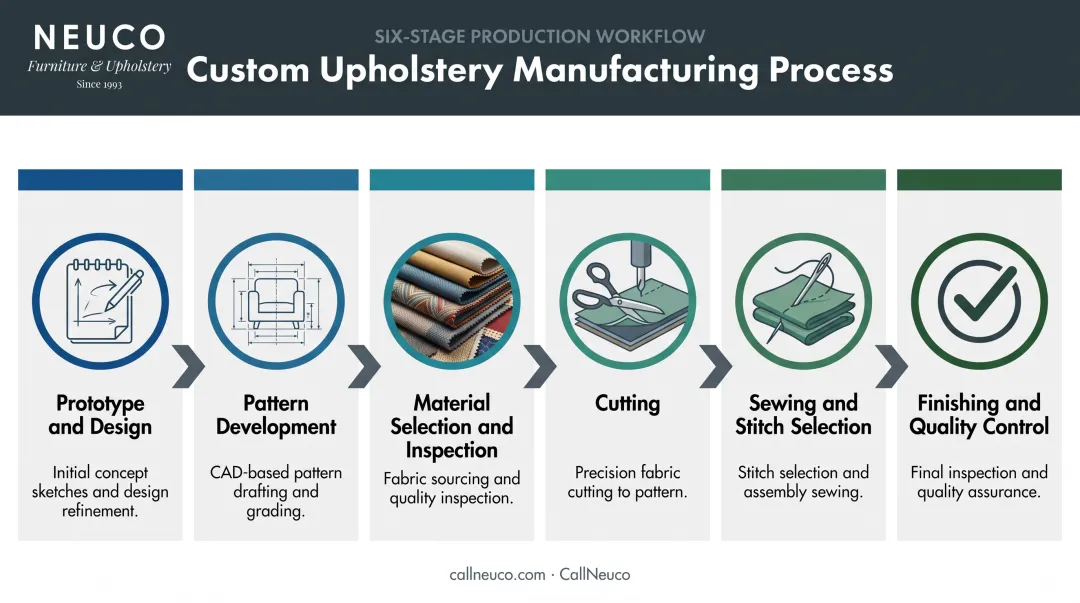 Six-step contract sewing production process from prototype to quality control
