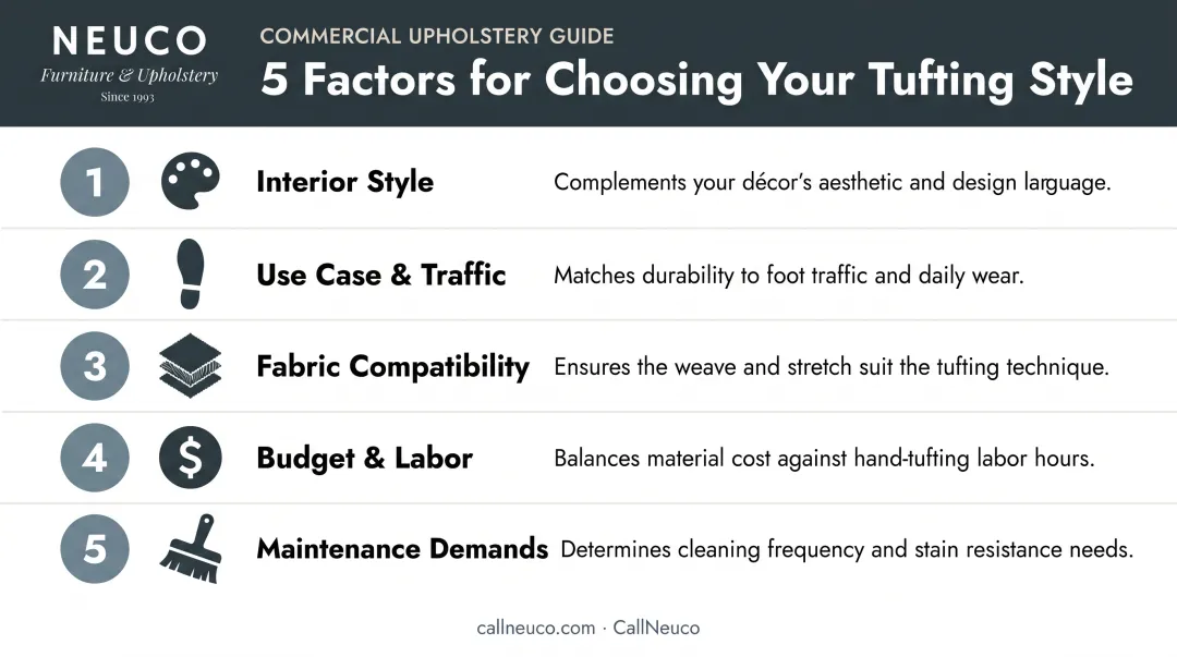 Five key factors for choosing the right tufting style