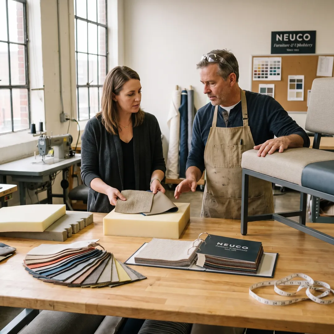 Fabric and color samples for commercial upholstery