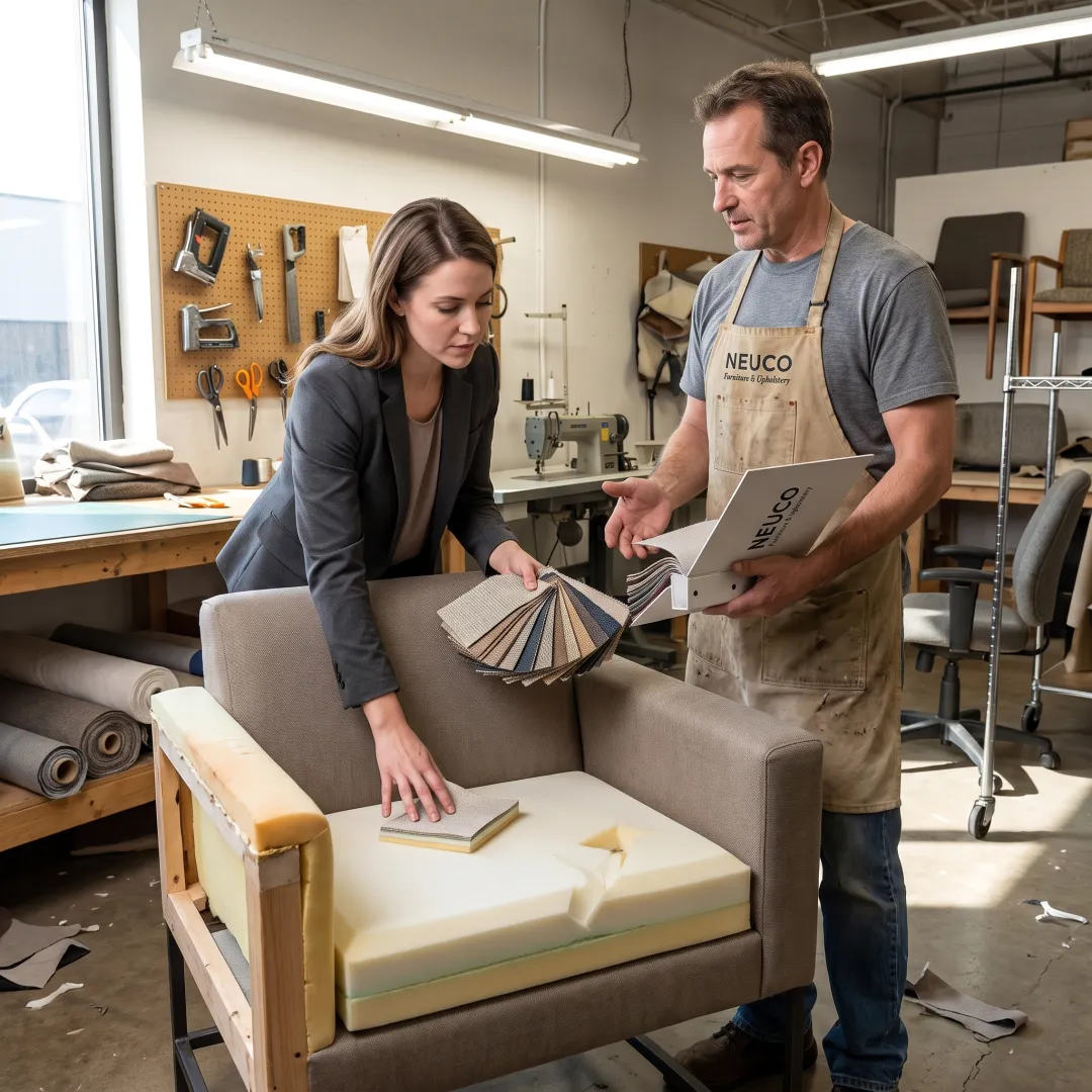 Custom fabric and cushion samples for commercial seating