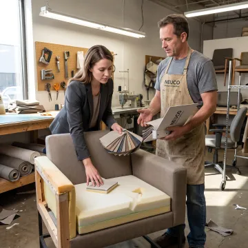 Custom fabric and cushion samples for commercial seating