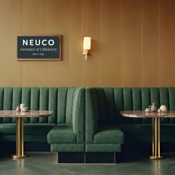 Upholstered restaurant booth seating