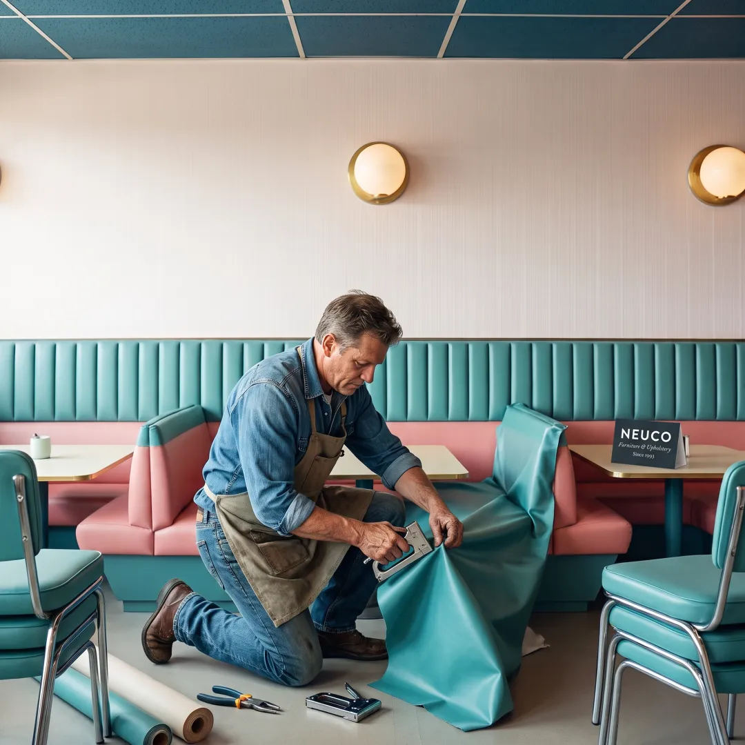 Upholstered restaurant booth seating