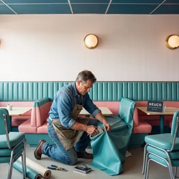 Upholstered restaurant booth seating